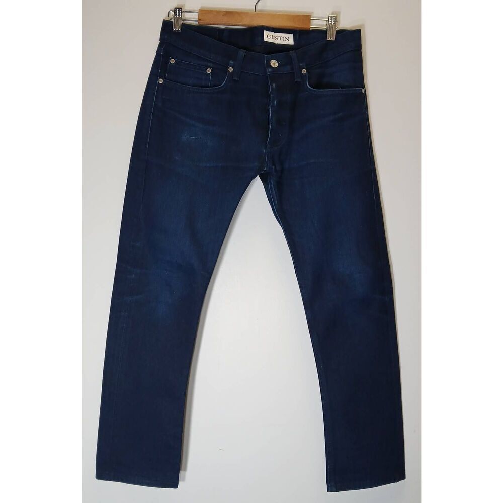 Gustin mens size 33 waist selvedge jeans pants indigo blue 26 Inseam